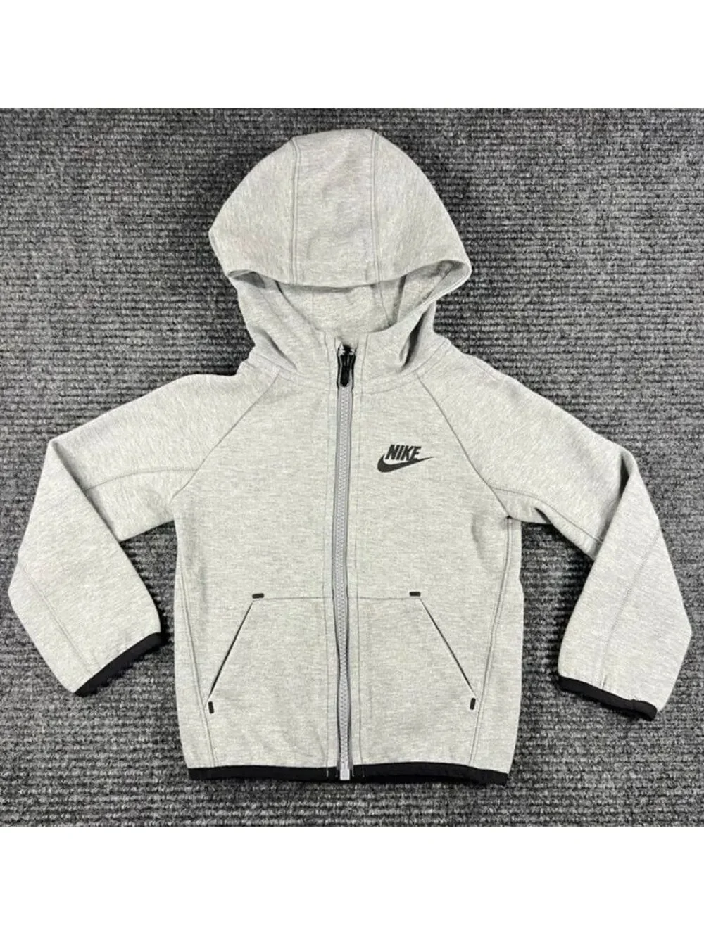 Nike Tech Toddler 2T Grey Hooded Zip-Up Jacket